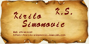 Kirilo Simonović vizit kartica
